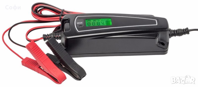 Зарядно за акумулатор Car Xtras MEDION MD15526, За 6V\12V авто/мото батерии, LCD екран, снимка 1