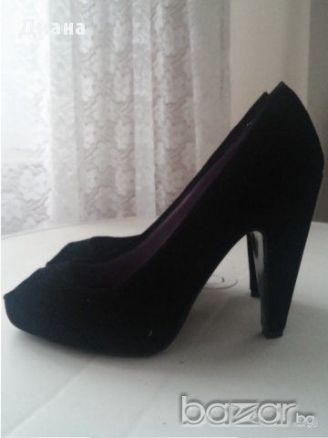 Черни официални дамски обувки Bershka с висок ток, номер 37, снимка 3 - Дамски обувки на ток - 17619653
