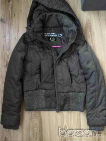 Дамско яке LEE COOPER оригинал, S, зелено, лъскаво, с качулка, с вата, щрик със СРЕБЪРНИ нишки, НОВО, снимка 12 - Якета - 12949407