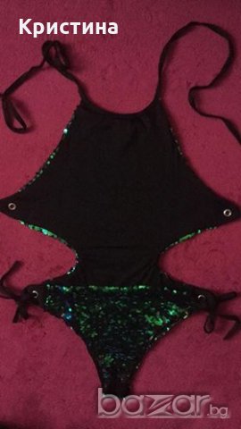 Дамски бански с двуцветни пайети, снимка 6 - Бански костюми - 20389992