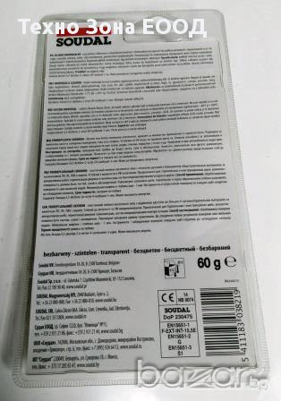 Универсален безцветен силикон, SOUDAL, снимка 2 - Лепила и силикон - 17609975