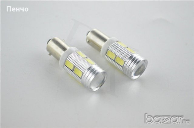 2 броя габарити BAX9S 10 LED диода с лупи, крушка, H6W-DC 12 V крушки , снимка 4 - Аксесоари и консумативи - 20574346
