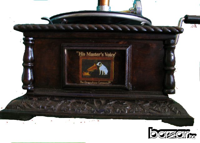 грамофон с фуния, снимка 3 - Антикварни и старинни предмети - 8103641