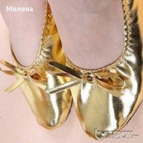 Нови Налични цвички за балет, танци или бели денс златен лак