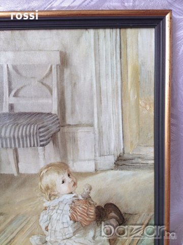 Carl Larson (1853-1919) "Pontus" стара картина маслена репродукция, снимка 4 - Антикварни и старинни предмети - 19434956