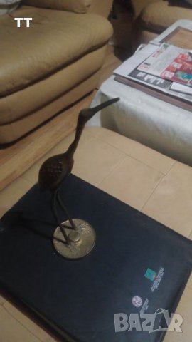 Скулптура бронзова Чапла, снимка 2 - Статуетки - 25320286