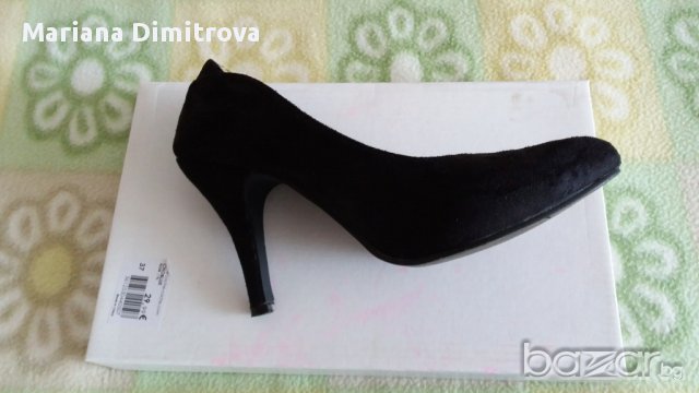 Велурени черни дамски обувки, снимка 6 - Дамски ежедневни обувки - 14662978