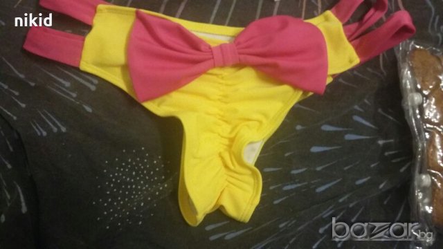 3 цвята Бански бикини Бразилки Монокини Lil Bow пандела панделка хит, снимка 2 - Бански костюми - 18219305