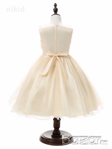 детска приказна официална празнична рокля в кремаво и златиста с пайети, снимка 3 - Детски рокли и поли - 14749783