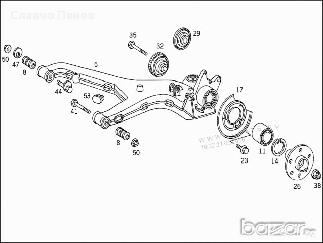 Опорен панел (щит) за задно колело на Mercedes-Benz Vito / Viano 638 , снимка 2 - Части - 14076356