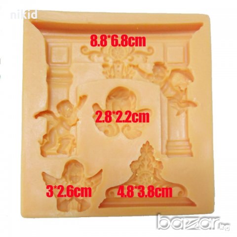 Камина с Ангели на силиконов молд форма калъп декор торта фондан шоколад украса и др, снимка 2 - Форми - 20658065