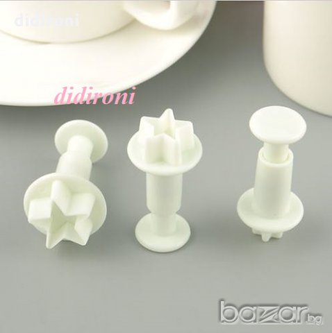 Резци форми звезди с буталце / за работа със захарно тесто, фондан, марципан, снимка 3 - Форми - 10702563