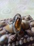 Старинен   сребърен пръстен масивен с естествен кехлибар, снимка 1 - Пръстени - 22852897