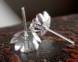 Сребърни обеци - цвете 925 сребро BF109, снимка 3