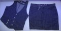 XS размер Cassidi Дънков костюм, пола и елек – XS размер, снимка 1 - Костюми - 25031675