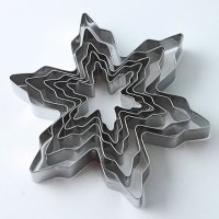 5 големи метални снежинки снежинка резци за украса с фондан захарно тесто сладки резец форма, снимка 1 - Форми - 21898957