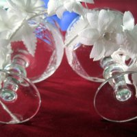 Обредни чаши за сватба, кристални ритуални бокали за младоженци, снимка 4 - Чаши - 21789255