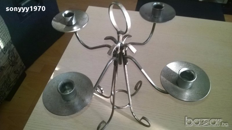 Голям метален свещник-36/36см-внос швеицария, снимка 1