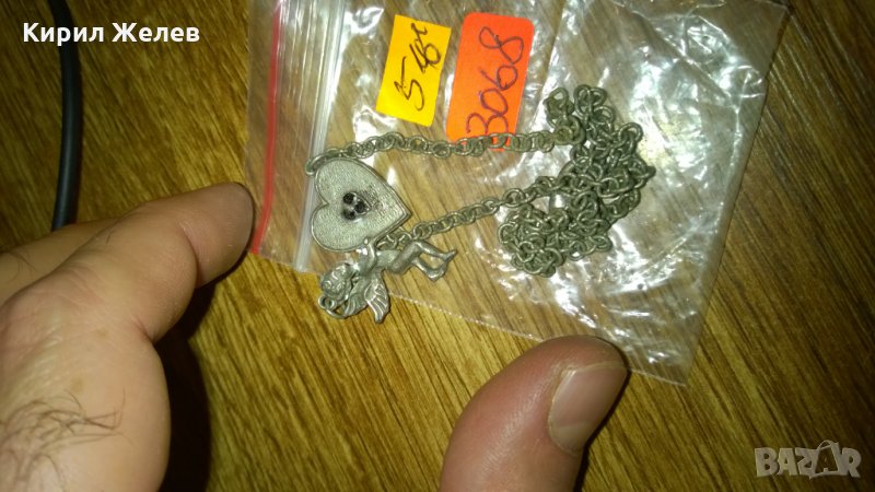 Фея Сърчице посребрени медальон колие -374, снимка 1