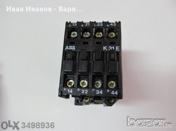 Контактор  K31E ; 110 волта променливо - 3 х 10A н.о. и 1х10Ан.з./ и К40Е с 4х10А- н.о., - АВВ, снимка 1