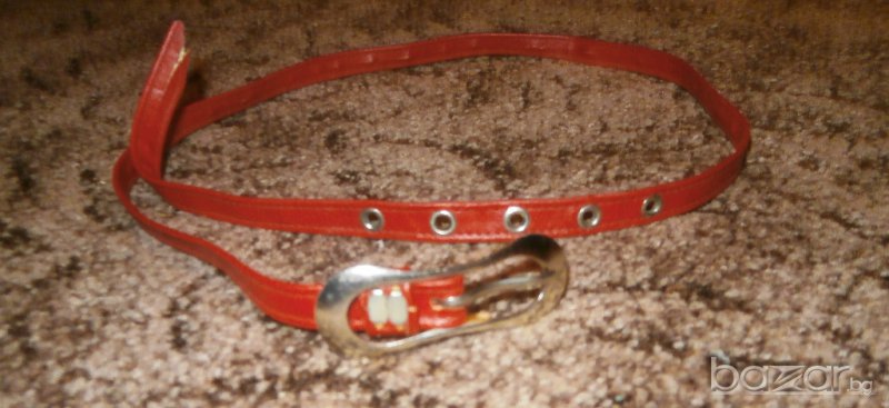 Червен дамски кожен колан, снимка 1