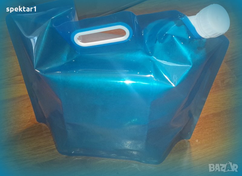 Сгъваема туба за вода течности преносима в джоб напълнеха до 10 литра, снимка 1