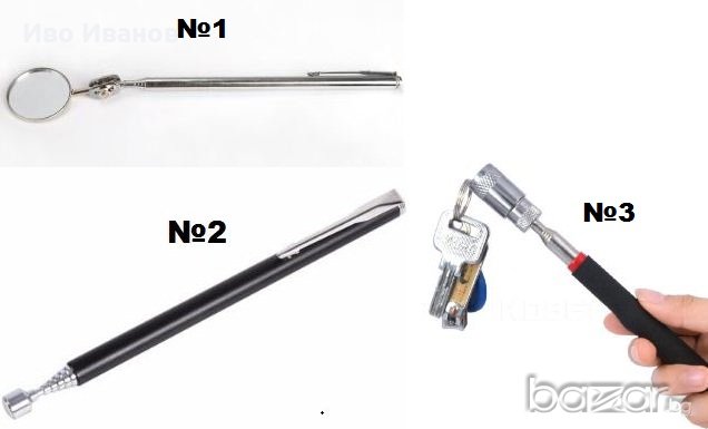 Телескопично огледлце и телескопичени магнити, снимка 1