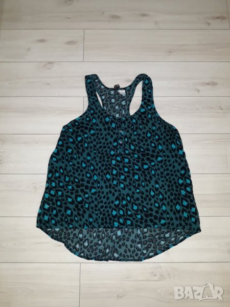 Дамски разкроен тигровозелен потник марка H&M, снимка 1