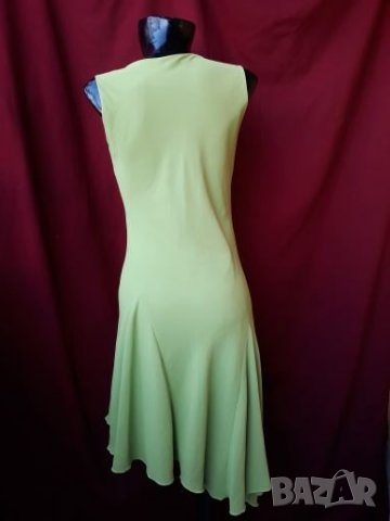 Електриково зелена рокля с мъниста М/Л, снимка 3 - Рокли - 22460487