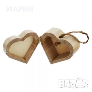Малка дървена кутия с формата на сърце с магнитен механизъм, снимка 2 - Други - 22657776