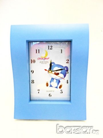 Детски часовник будилник - Синьо мече - Голям, снимка 1 - Други - 16916569