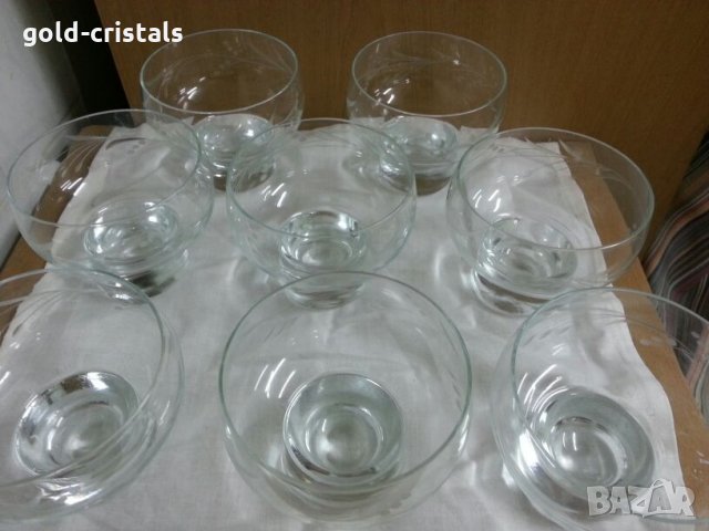  купички чаши калиево кристално гравирано стъкло, снимка 4 - Антикварни и старинни предмети - 22161277