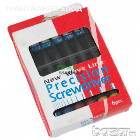 Комплект 6 бр. отверки с различен размер. Предлагат се в PVC кутия., снимка 1