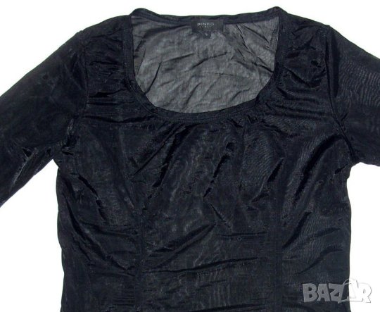 Pinko Italy дамска черна прозрачна блуза, снимка 5 - Корсети, бюстиета, топове - 23496440