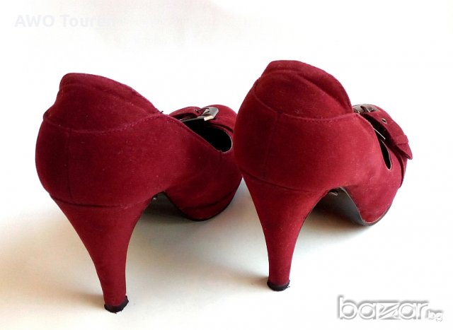 Елегантни дамски обувки бордо , номер 37 , снимка 2 - Дамски обувки на ток - 21449502