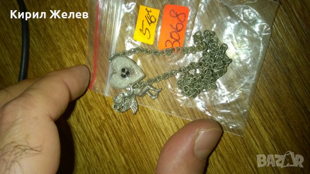 Фея Сърчице посребрени медальон колие -374