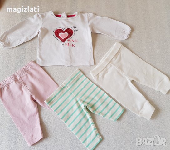 Клинчета и блузка 0-3 месеца, снимка 2 - Панталони и долнища за бебе - 24921762