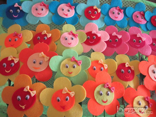 Ръчно изработени цветя от филц, снимка 4 - Други - 7630340