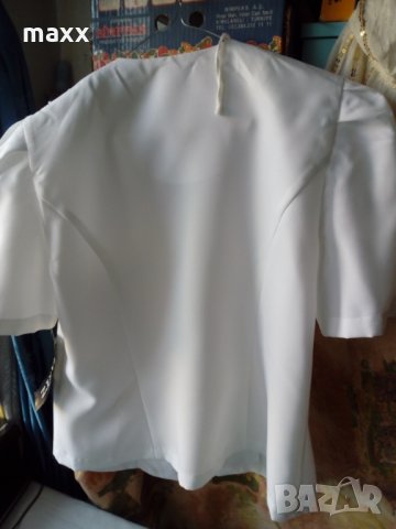 Леко бяло дамско сако с бродерия на раменете Quartz с къс ръкав, снимка 3 - Сака - 24445942