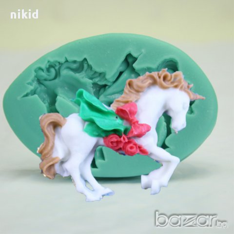 красив кон еднорог силиконов молд форма за декорация торта фондан шоколад и др