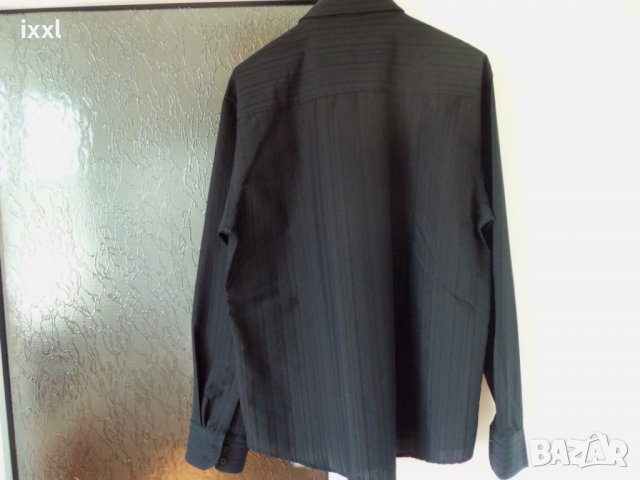 мъжка черна риза с дълъг ръкав- T43/44, снимка 2 - Ризи - 26149145
