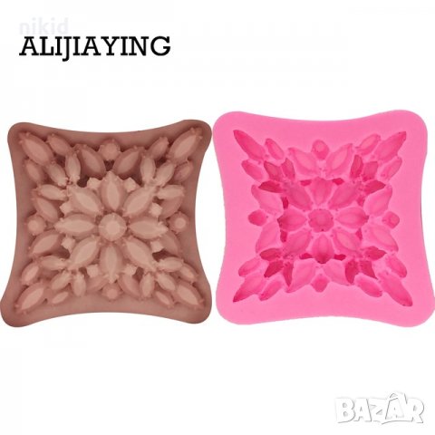 3D Квадрат с елипсовидни камъни силиконов молд форма декорация торта фондан шоколад гипс 