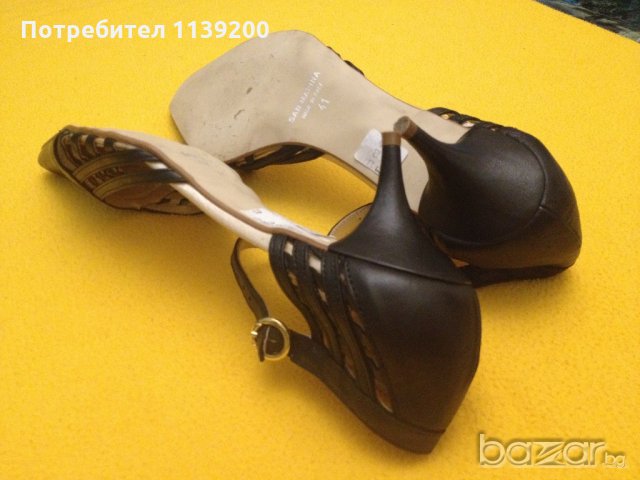 41 San Marina черни луксозни италиански обувки естествена кожа с ток, снимка 17 - Дамски обувки на ток - 20867001