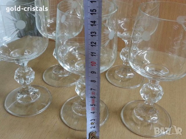 Кристални чаши за вино гравирани, снимка 3 - Антикварни и старинни предмети - 22743917