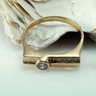 златен пръстен - правоъгълник - 3.28 грама , снимка 2 - Пръстени - 11162477