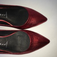 Кожени с ефект блясък червени обувки Jeffrey Campbell номер 39, снимка 10 - Дамски обувки на ток - 24329233