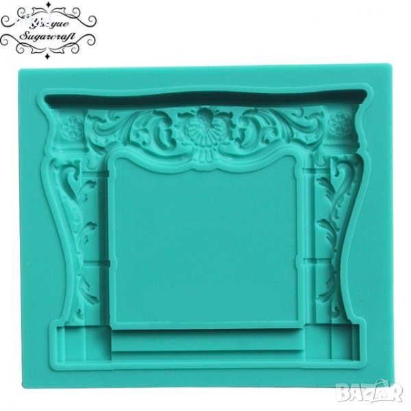 Колони Рамка Камина силиконов молд форма декорация торта фондан украса, снимка 1