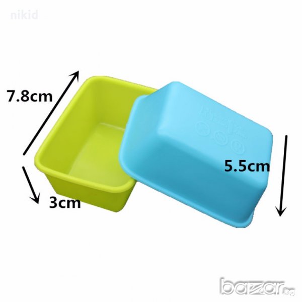 Правоъгълен силиконов молд форма дълбок калъп за мъфин сапун и др., снимка 1