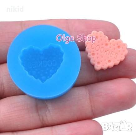 cookies сърце малка бисквитка мини силиконов молд декор украса торта фондан , снимка 1