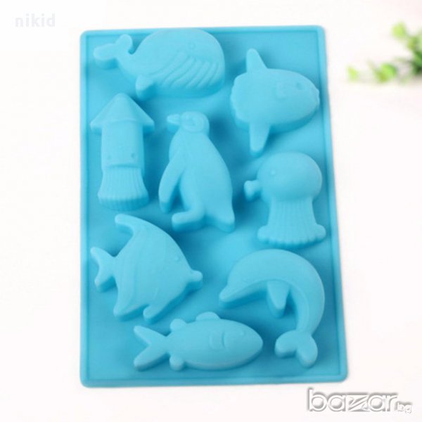 силиконов молд форма риби рибки делфин пингвин кит за украса торта фондан шоколад гипс, снимка 1